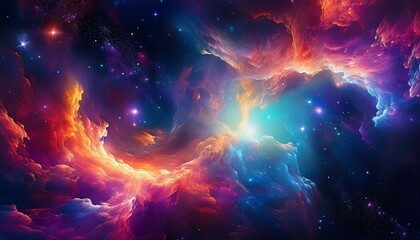 Wall Mural - cosmic nebula a vivid dance of stars and gas