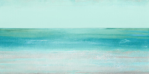 an impressionism abstract oil painting with thick impasto brush strokes background of blue green gen