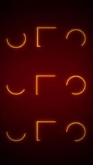 Wall Mural - vertical laser circles on red abstract 4k loop features a dark red gradient background with laser li