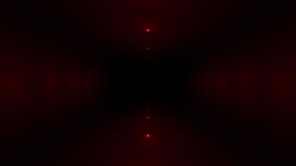 Wall Mural - dark red laser tunnel background 4k loop features a camera view moving through a dark tunnel with la