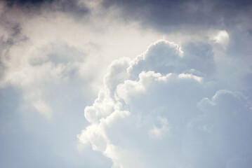 Wall Mural - close up of moody clouds turn grey before rain