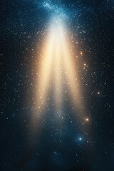 Wall Mural - Ethereal Light Beams in Starry Night Sky