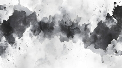 Wall Mural - monochrome black and white ink effect watercolor illustration, generative ai