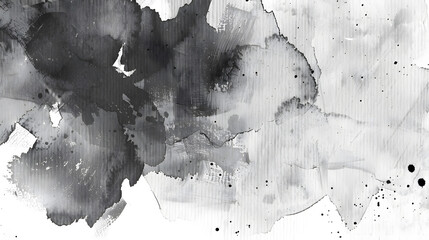 Wall Mural - monochrome black and white ink effect watercolor illustration, generative ai