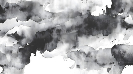Wall Mural - monochrome black and white ink effect watercolor illustration, generative ai