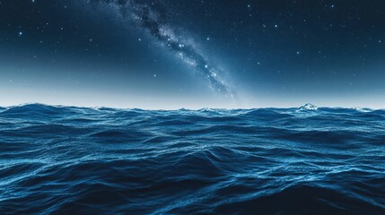 Wall Mural - a vast ocean with a milky white cloud in the sky