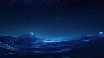 Wall Mural - a dark blue ocean with a few stars in the sky