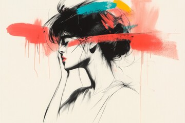 Aufkleber - A simple design of a figure slapping their forehead in embarrassment, with motion lines emphasizing the action, all in soft pastel tones