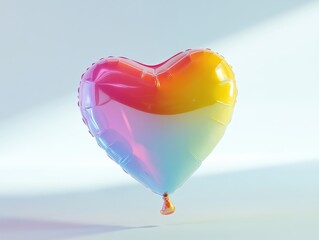 Wall Mural - colorful heart-shaped balloon with vibrant gradient design