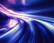 © Qstock - Vibrant Abstract Illustration of a Dynamic Curved Pathway in Glowing Blue and Purple Hues