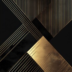 Poster - Captivating Abstract Geometric Patterns in Black Gold and Contrasting Tones