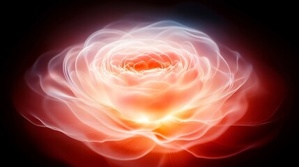 Wall Mural - abstract glowing rose light and energy flower