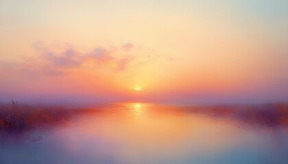 Fototapete - Pastel Landscape Blurred Sunset Abstract Soft Light Background