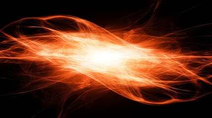 Wall Mural - abstract orange energy wave glowing brightly