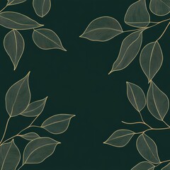 Wall Mural - Elegant Abstract Green Leaves Botanical Floral Pattern for Digital Wallpaper and Luxury Background Design