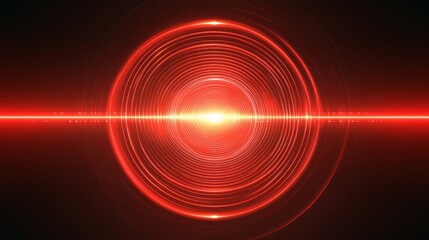 Wall Mural - abstract red circular energy wave light burst