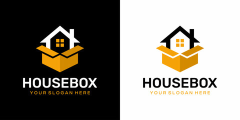 Wall Mural - house vector logo in box