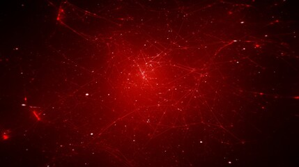 Abstract Red Network Digital Connections Background