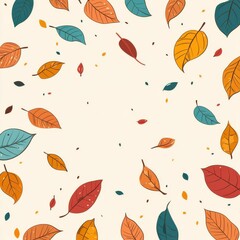 Canvas Print - Autumnal Leaves Artful Pattern in Warm Fall Colors for Seasonal Decor and Backgrounds