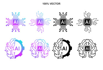 artificial intelligence stars logo generation, generate ai button, generated sign, chat with ai, art