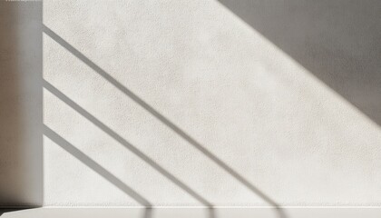 Aufkleber - Geometric Shadow Play on Textured White Wall with Organic Light Rays
