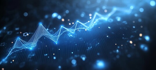 Poster - Virtual chart statistic data. Finance business economy market visualization. Generative AI technology.	
