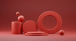 © almahyra - Red Geometric Shapes 3D Render Product Display Background