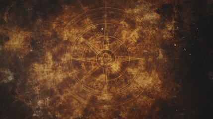 Wall Mural - Ancient Compass Rose Cosmic Design, Mystical Background