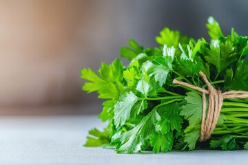 Wall Mural - Fresh Green Coriander Leaves Bundled Together