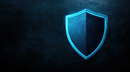 Sticker - Futuristic blue shield emblem on a dark textured background