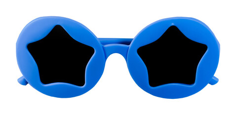 Kids' blue plastic frame with star-shaped dark sunglasses