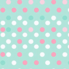 Poster - Pastel Mint Green Polka Dot Abstract Pattern Minimal Feminine Girly Background