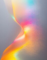 Aufkleber - Pastel Abstract Artwork with Iridescent Light Streaks on Gray Surface and Ethereal Atmosphere