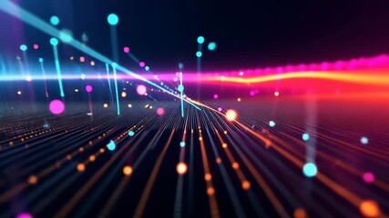 Wall Mural - vibrant digital light display creates an immersive experience filled with colorful energy and mesmer
