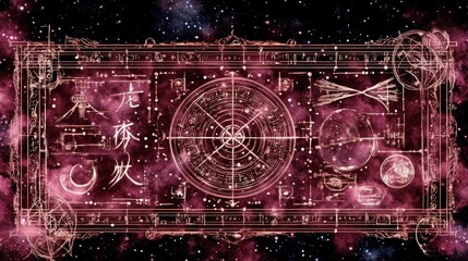 Wall Mural - Celestial Chart Mystic Cosmos Antique Astrology Map