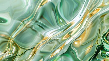 Wall Mural - abstract with golden and green pattern, generative ai