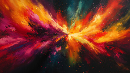 Wall Mural - vibrant abstract color explosion, paint burst background