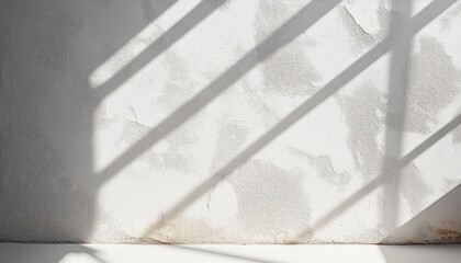 Aufkleber - Minimalist Shadows and Light on Textured White Wall with Geometric Composition