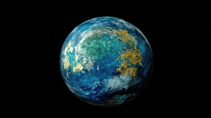 Wall Mural - view of earth from space, with its vibrant blue and green hues standing out against the blackness of