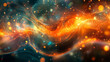 © Kanurism - Abstract Cosmic Nebula With Vibrant Orange and Teal Swirls