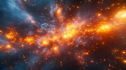 Wall Mural - abstract cosmic energy with glowing particles and vibrant colors