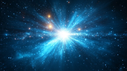 Wall Mural - luminous cosmic explosion in a starry galaxy