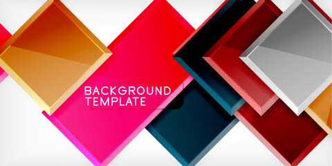 Wall Mural - Glass toy style square shapes abstract design. Vector Illustration For Wallpaper, Banner, Background, Card, Book Illustration, landing page