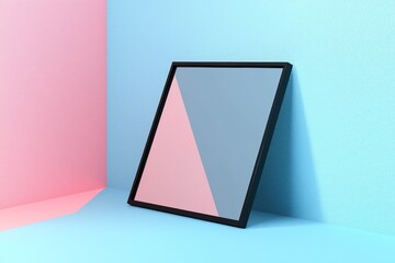 Wall Mural - Tilted black frame in 3D, perfect for modern ad backgrounds.