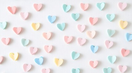 Pastel Paper Hearts Background A Delicate and Romantic Pattern