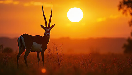 Gazelle enjoyed the sun set light from Masai mara kenya