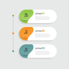 Wall Mural - Vector banner infographic template with 3 step column vertical concept suitable for workflow layout, business information and web presentation 