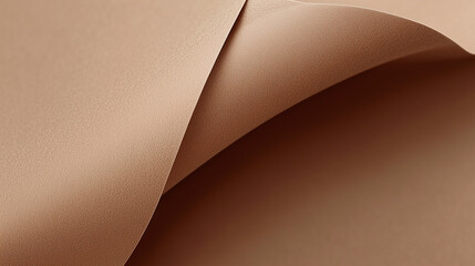 Poster - Minimalist close-up of textured brown paper with three-dimensional wavy folds. Warm earthy tones and organic details emphasize the natural fibers and tactile quality of the material.