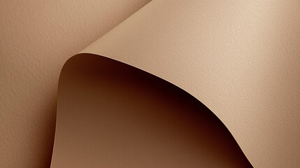 Poster - Minimalist close-up of textured brown paper with three-dimensional wavy folds. Warm earthy tones and organic details emphasize the natural fibers and tactile quality of the material.