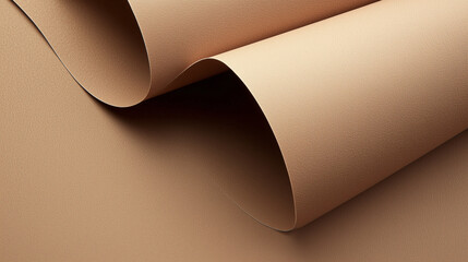 Poster - Minimalist close-up of textured brown paper with three-dimensional wavy folds. Warm earthy tones and organic details emphasize the natural fibers and tactile quality of the material.
